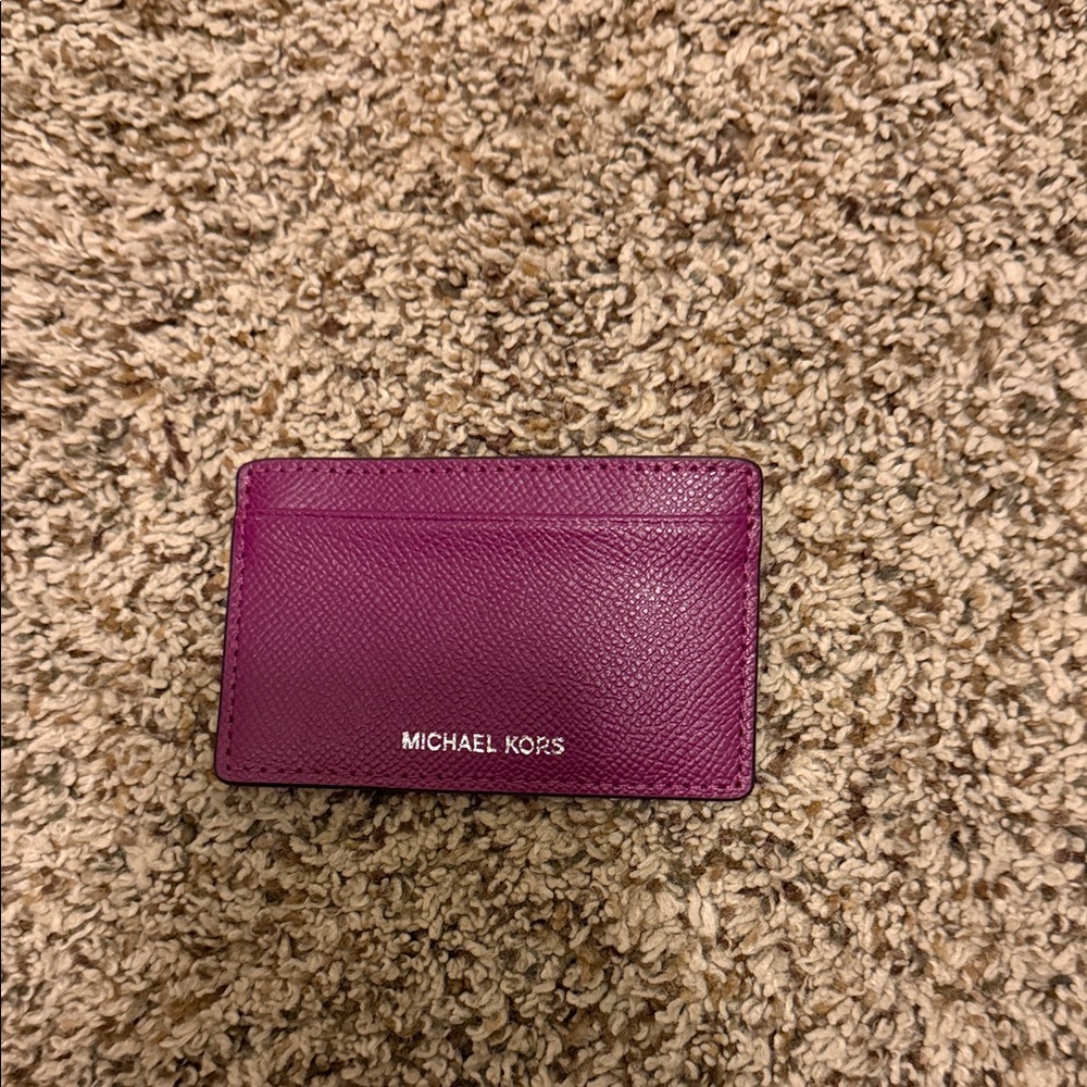 Michael Kors Magenta Leather Slim Card Case